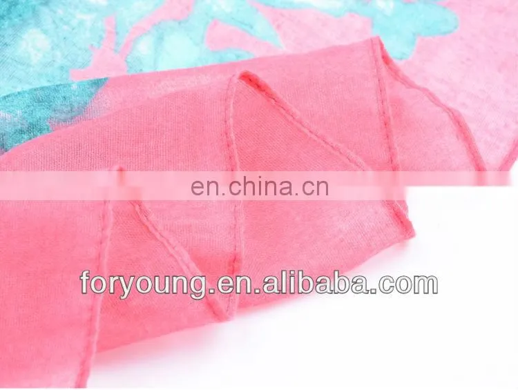 Flower Printed Polyester Scarf