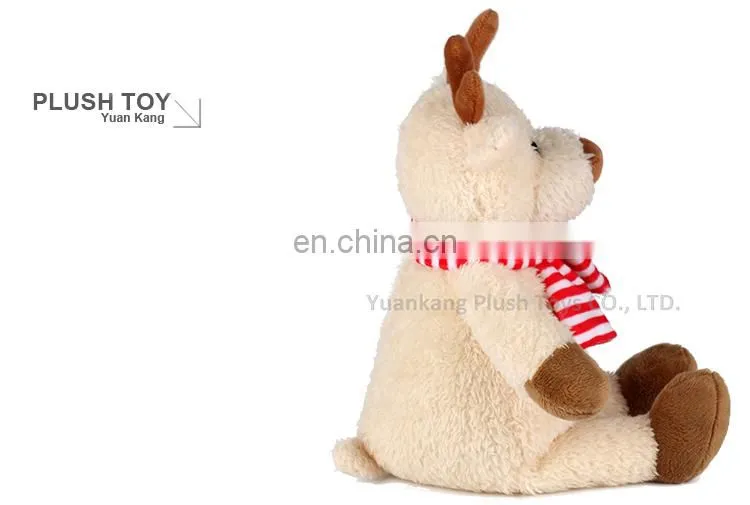 Korean Design Custom Cute Plush Animated Christmas Promotion Gift Stuffed Animal Soft Reindeer Toys