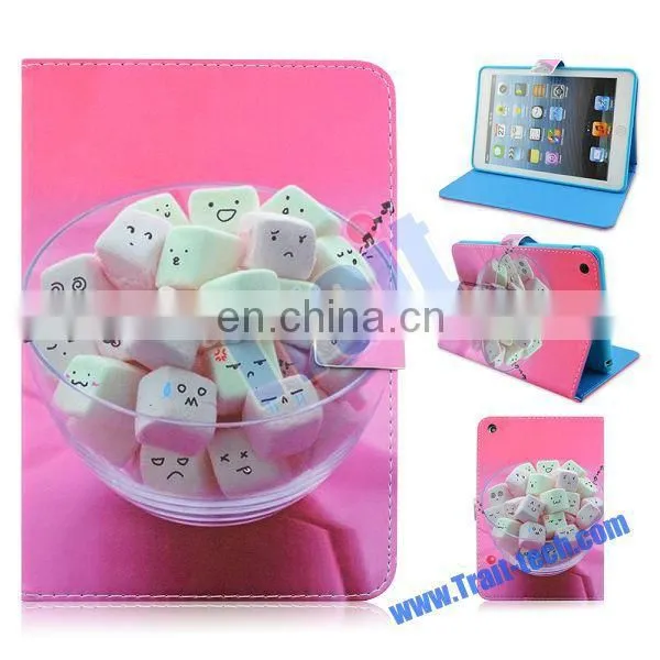 Factory Sales Cute Pattern for iPad Mini 2/3 Leather case
