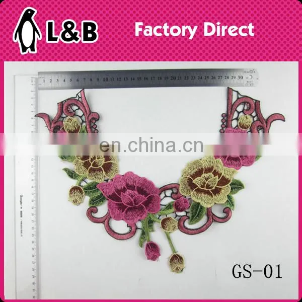 XY-05 embroiderychemical lace collar,colorful neckline applique rose collars high-fashion lace collar wholesale