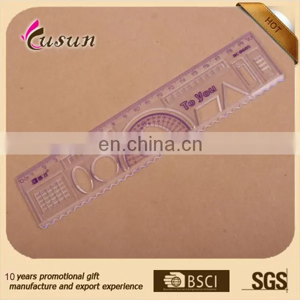 high quality plastic straight ruler with protractor