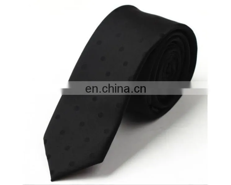 100% Polyester Microfiber Fashion Cool Black Skinny Tie