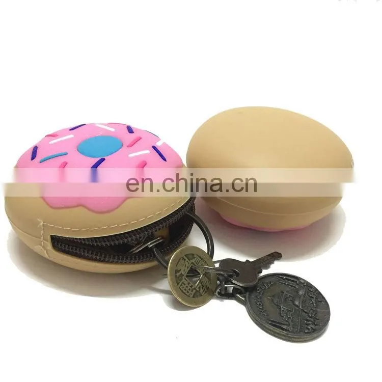 Wholesale Doughnut Silicon Jelly Coin Wallet Cake Donuts Silicon Coin Purse