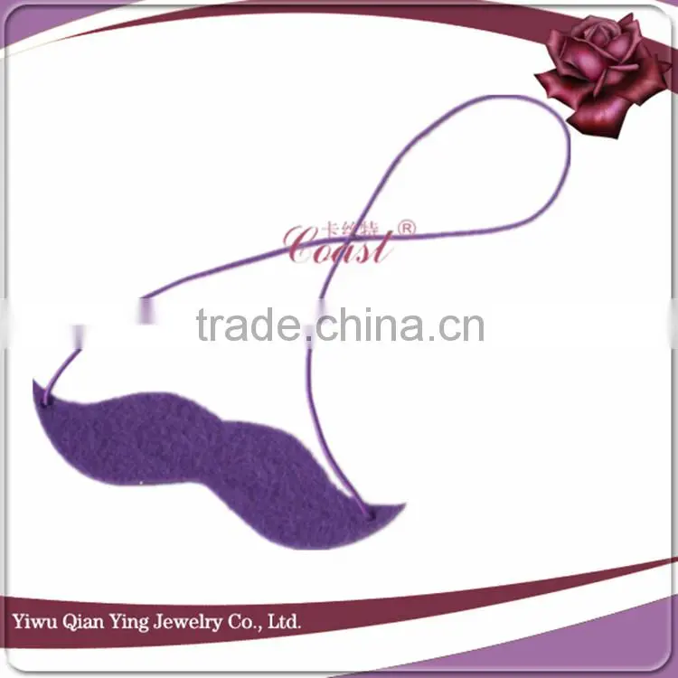 wholesale beautiful color mini party fake handlebar beard moustache with elastic for ladies