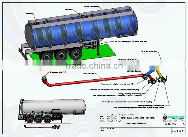 55000 liters fuel tank trailer