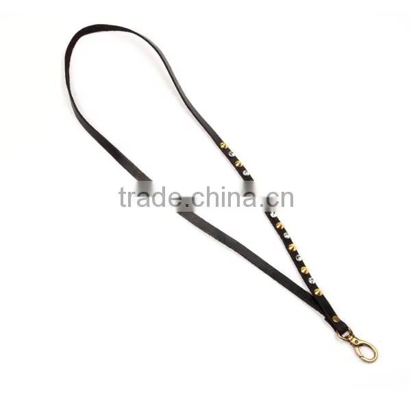 New arrival pu brown key holders strap hang around neck cheap custom leather key chain