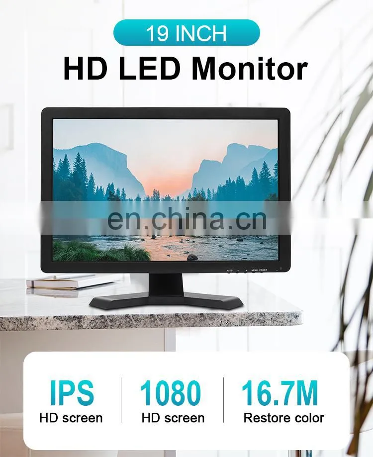dust proof wide screen computer display capacitive 19 inch lcd touch screen monitor