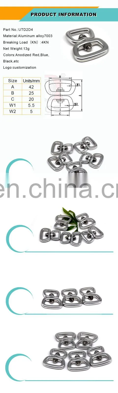 8 type Double Eye Swivel Rings D Eyes Rings Carabiner