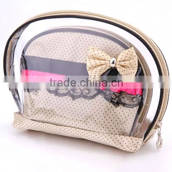 2014 promotional fashion satin cosmetic bag for ladies