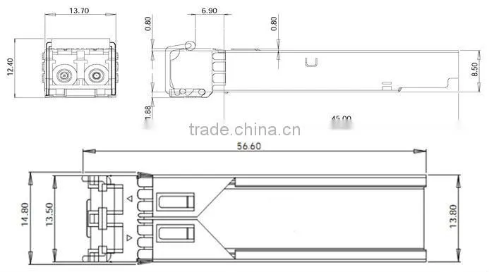1.25G 1310nm dual fibers 40km SFP optical transceiver