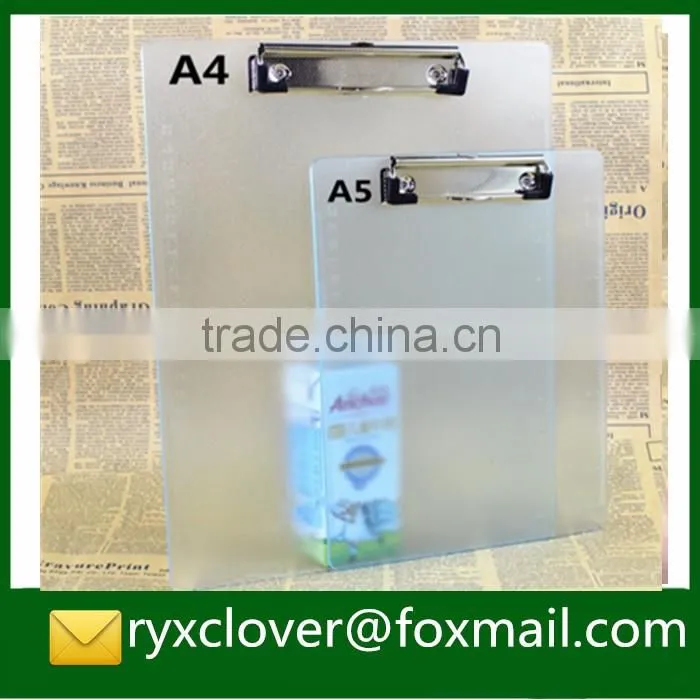 PP stationery A4/A5/A6 size plastic writing clipbroad