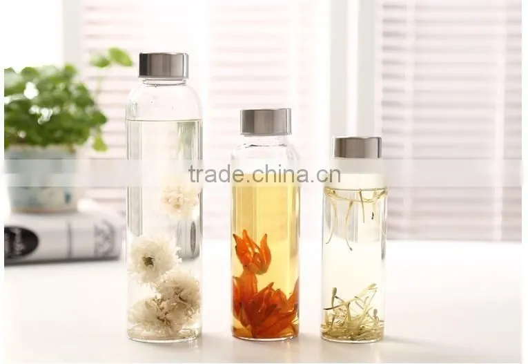 glass water bottle with Neoprene case