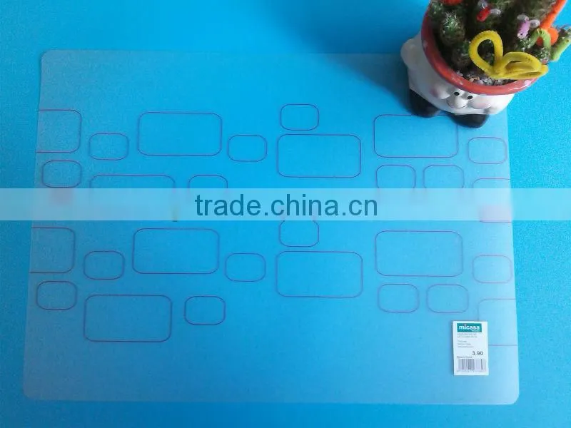 clear plastic PVC placemats, transparent PP table mats for europe