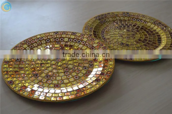 gold foil mosaic decorative plates dish