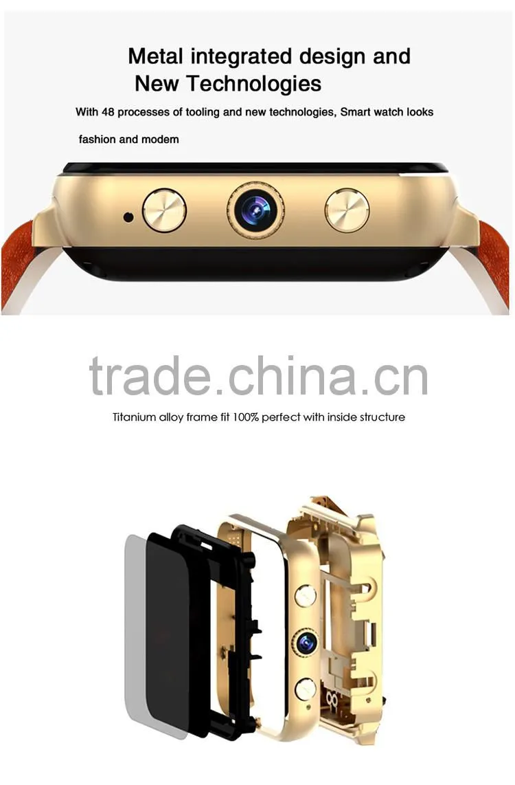 iOS Android Heart rate monitor Watch with leather band