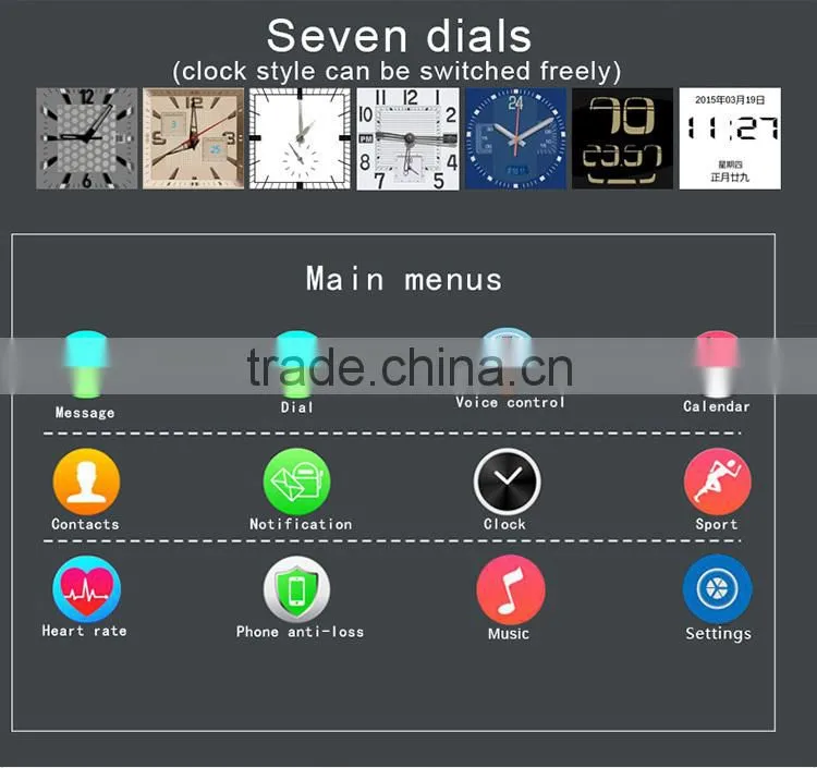 Heart rate Leather strap Bluetooth Watch Phone with luxury giftbox