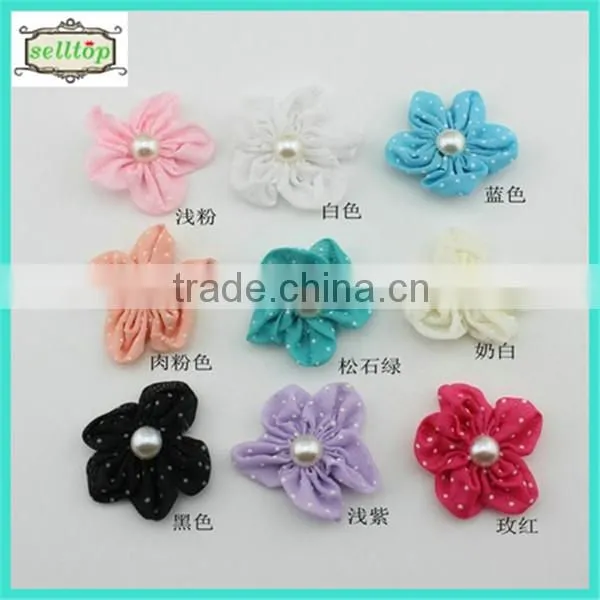 6cm satin ribbon handmade flowers for baby clothes