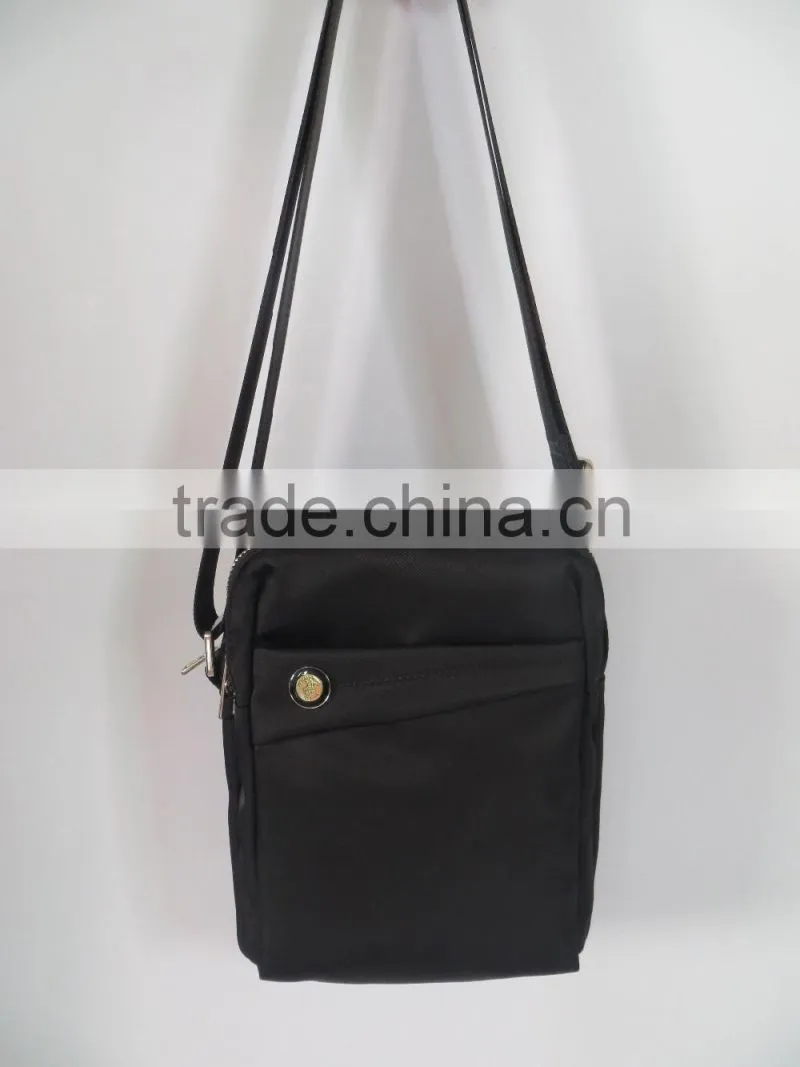 simple style black waterproof long shoulder bag men for daily