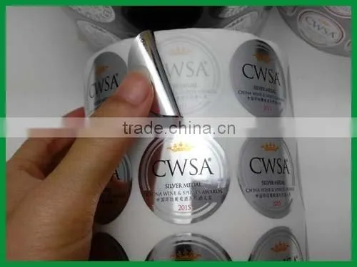 Horizon manufacturer bright silver sticker labels for wine
