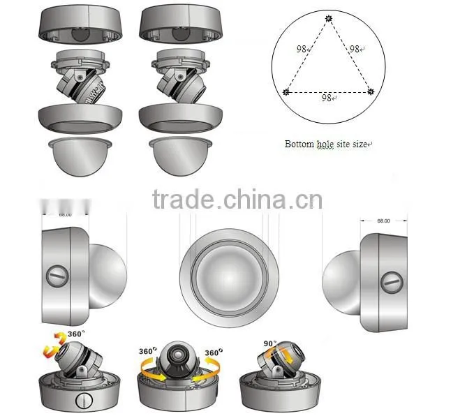 5 MP 1080P HD real-time image surveillance CCTV dome camera