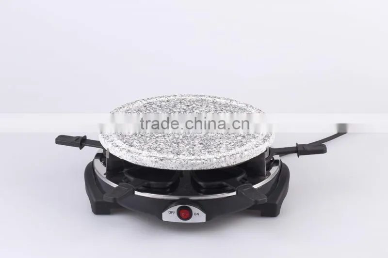 900W 6-Person Raclette Grill With Glass Plate RG-106G