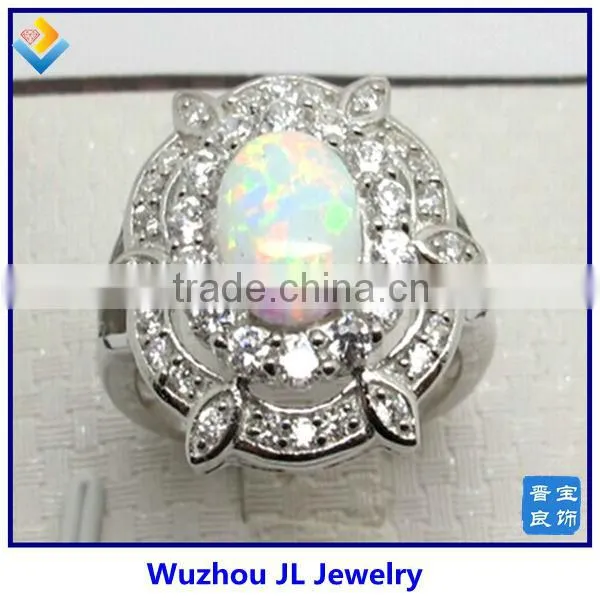 Fashion Party Ring 925 Sterling Silver Fire Opal Ring