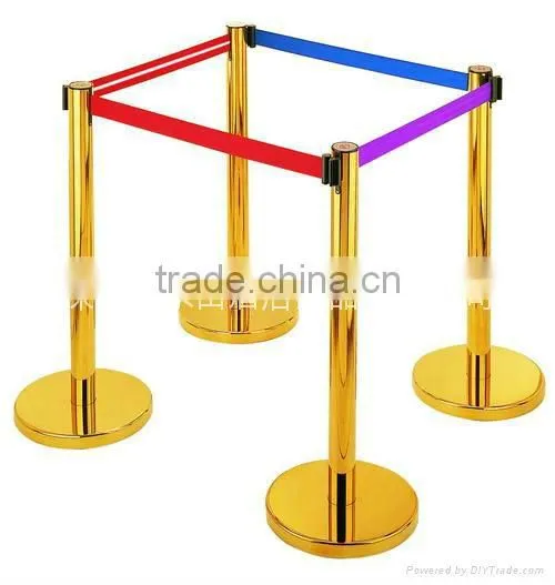 Base for Retractable Queue Barrier in Titanuim Golden Color with concrete and Iron Cast optional