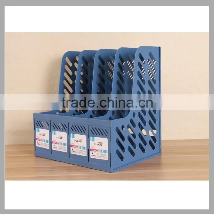 Hot sale office stationery desktop magazines rack with 4 compartments