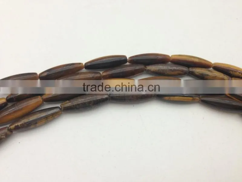 Natural 6*20mm Tiger Eye Rice beads loose gemstone beads