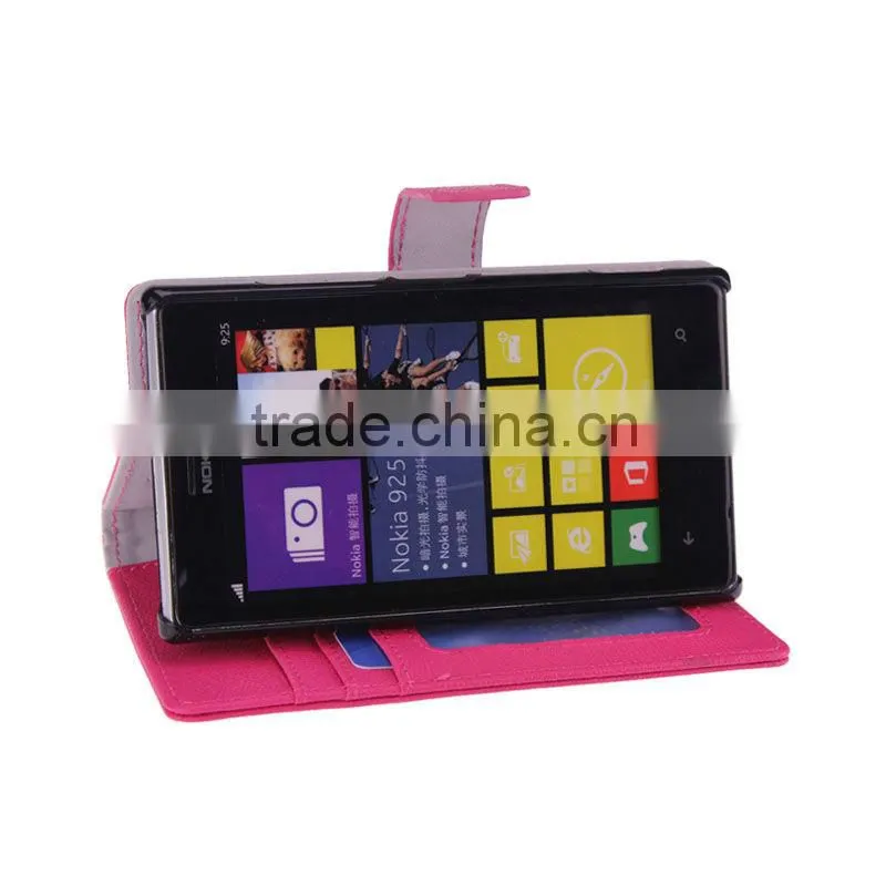 FOR NOKIA LUMIA 925 SYNTHETIC LEATHER STITCH CASE COVER WITH MAGNETIC FLAP CLOSURE