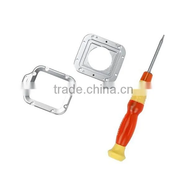 Aluminum LANYARD RING Mount For GoPro Hero 3, each piece for inside and outside, include a tool, blue, green, red, silver GP125
