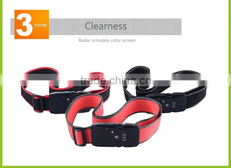 High quality bluetooth locking luggage belt of anti-theft alarm with adjustable distance