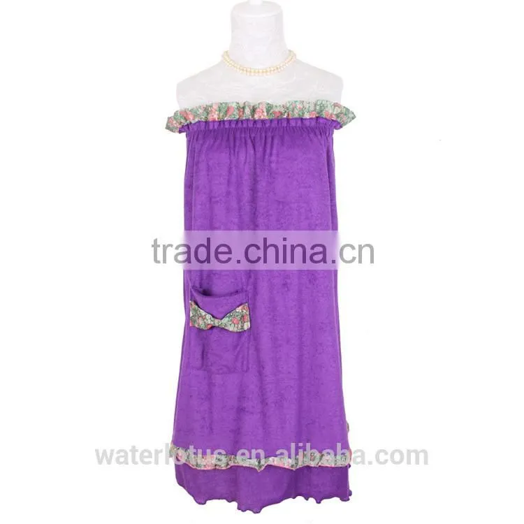 2014 yiwu factory OEM service customized personalized bath products terry bathrobe with pocket