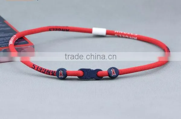 Custom Fashion Triple Braided Titanium Rope Sports Baseball Necklace 16" 18" 20" 22" Inch