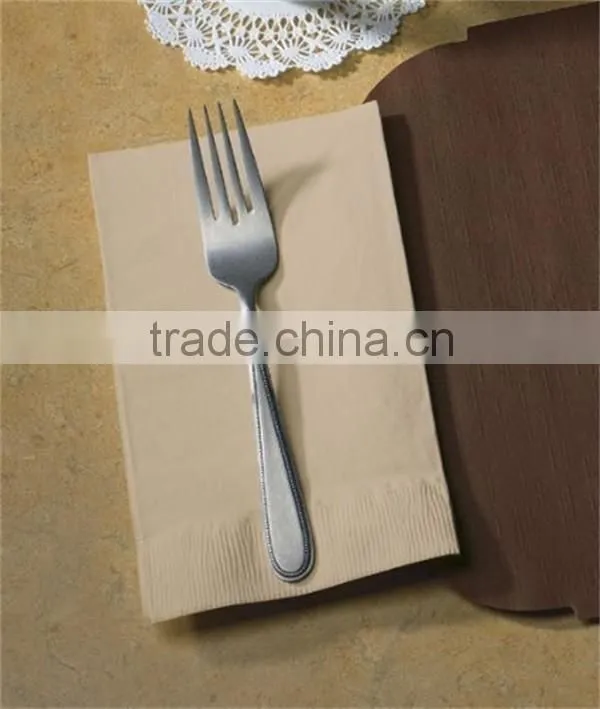 Brown 2-Ply 1/8 Fold Paper Dinner Napkins, 15" Width x 17" Length (12 Bags of 250)