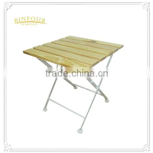 vintage industrial wood and metal foldable chair and table