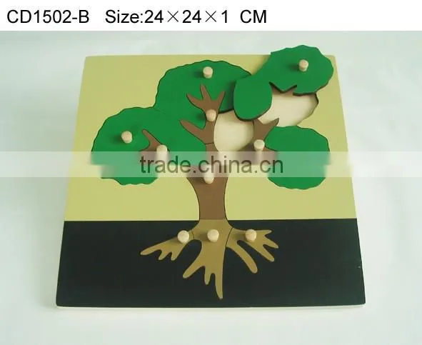 hot selling Wooden learning educational mould tree puzzle
