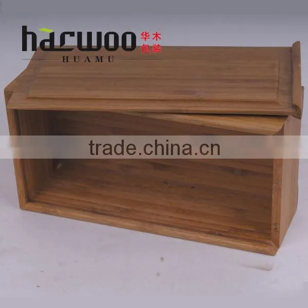 Bamboo display case with slid lid