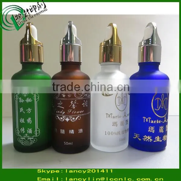 50ml clear blue green amber glass bottle with press pump dropper bottle