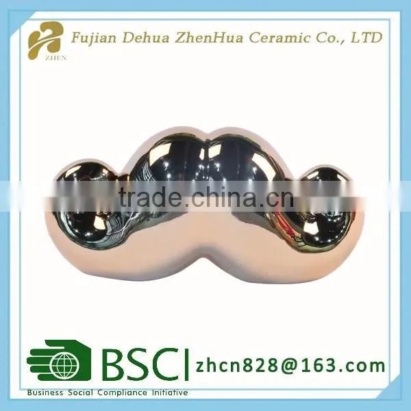 small mustache desgin ornament ceramic piggy bank