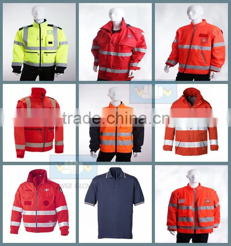 high visibility poly-cotton red police reflective raincoat