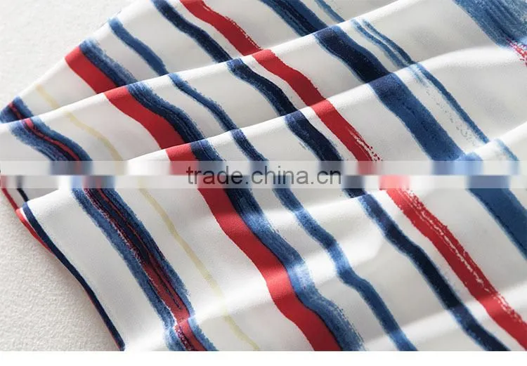 latest design striped chiffon women for fancy design t-shirt