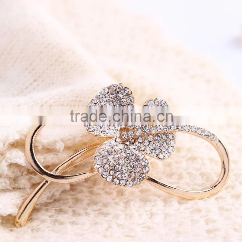 Magnetic Big Bowknot Rhinestone Brooch For Wedding Decoration,Fashion Design Beaded Bow Brooch Pin