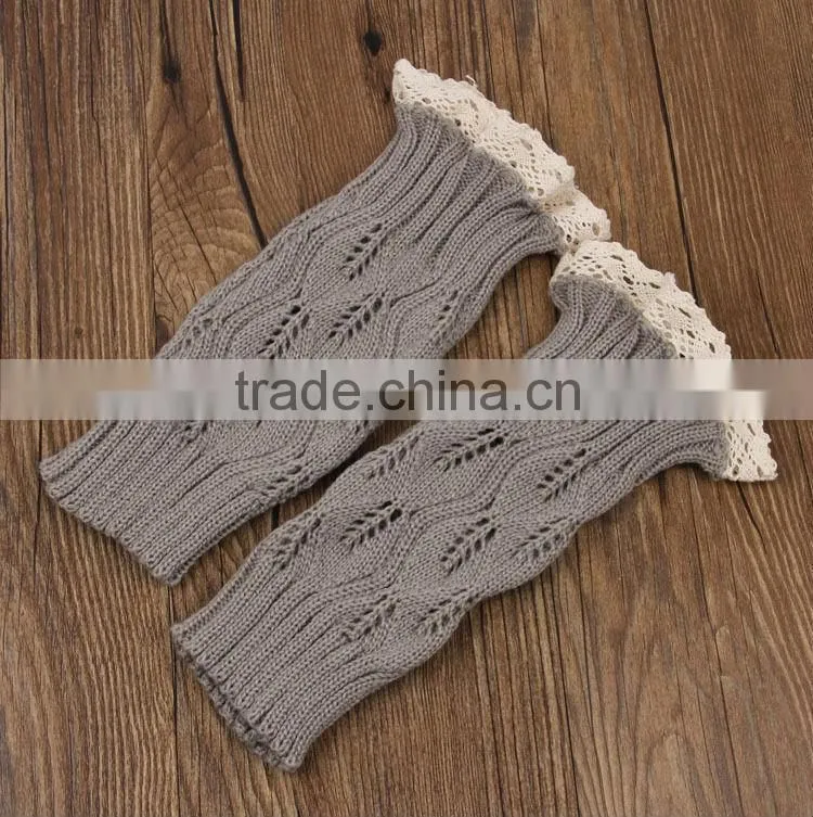 Europe and America Style Lovely Leaves Boot Socks Hollow Diamond Lace Boots Socks