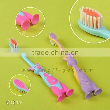New Toothbrush 2013 With Tongue Cleaner Cartoon Kids Toothbrushes