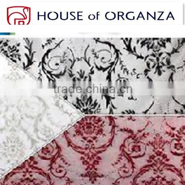 Hearts Flocking Organza Fabric For Decoration