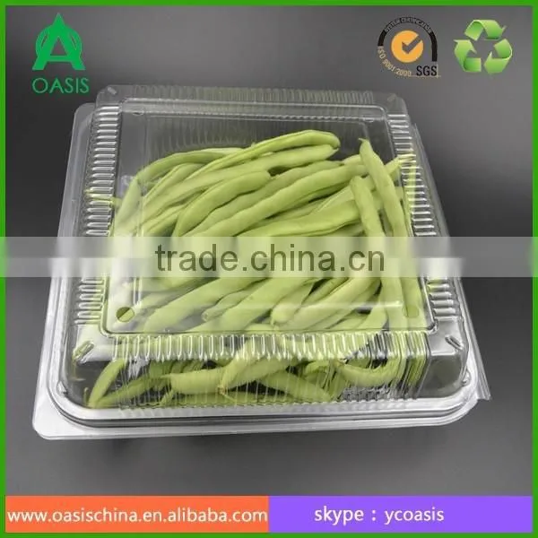 Clear palstic clamshell boxes for vegetable packing pet