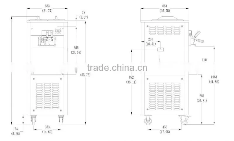 Alibaba china supplier pump feed big capacity ice cream shake machine 6350A