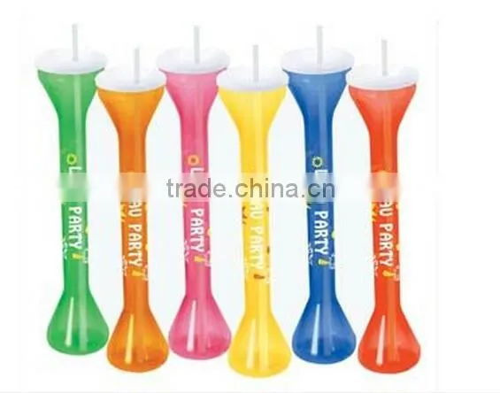 350ML Promotional Cartoon Plastic Long Neck Yard Cup with Doll