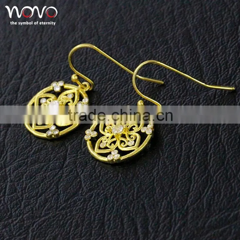 2016 popular wholesale 18K gold plated brass jewelry earring